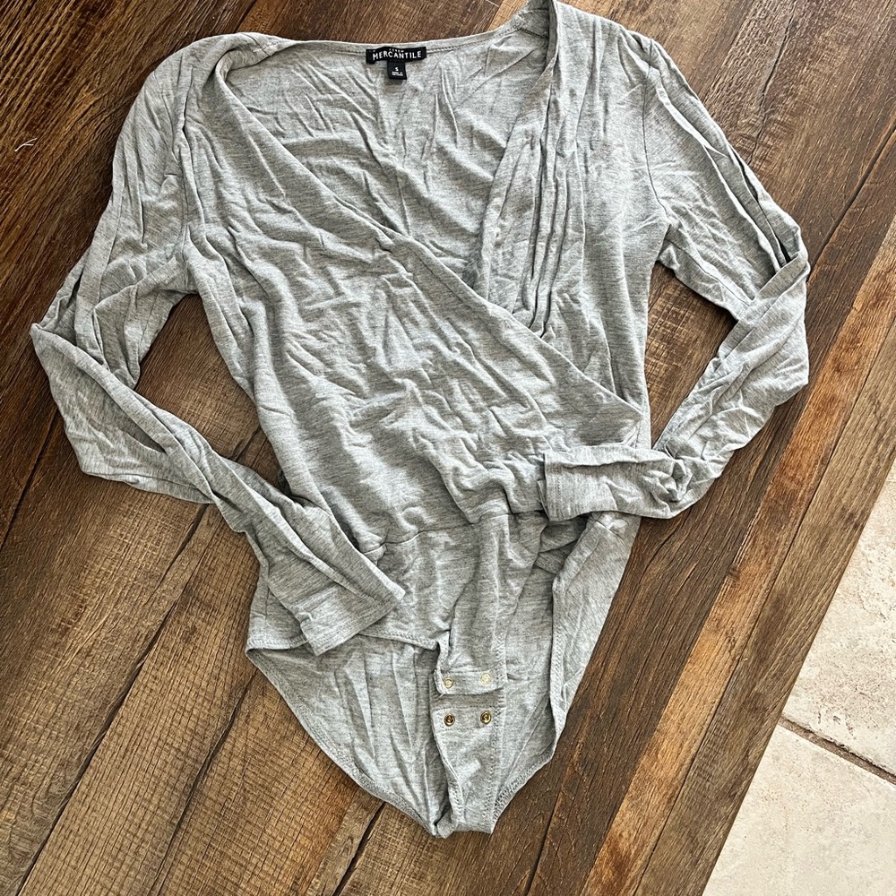 J Crew Long Sleeve Wrap bodysuit